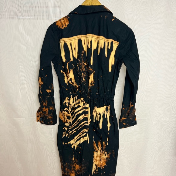 Upcycled hand dyed bleached jumpsuit - Picture 7 of 10